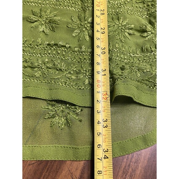 Women’s Medium Kaftan MIDI V Neck Sheer Tunic Top Boho Long Sleeve Dress Beach - Picture 14 of 16